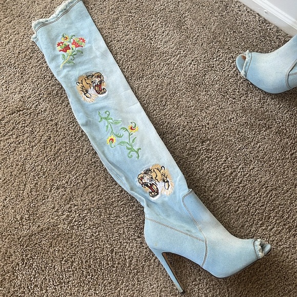 Peep tie Jean boots - Picture 2 of 4